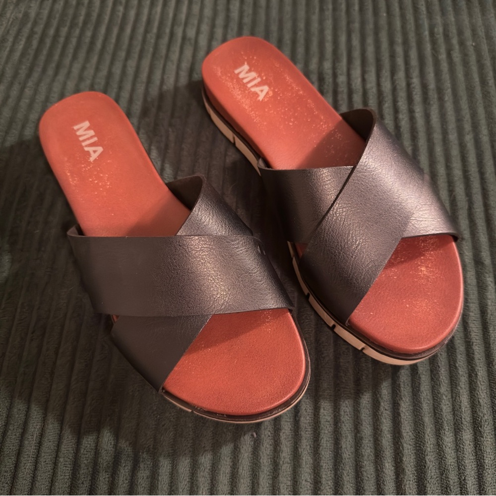 MIA ELISSA SLIDE SANDAL Black, Size 8